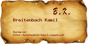 Breitenbach Kamil névjegykártya